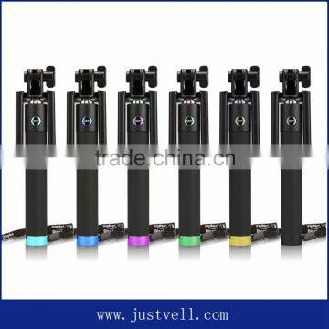 Extendable black wireless monopod selfie stick monopod wholesale selfie stick