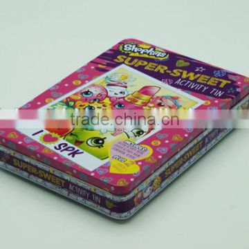 colorful postcard tin box made in china