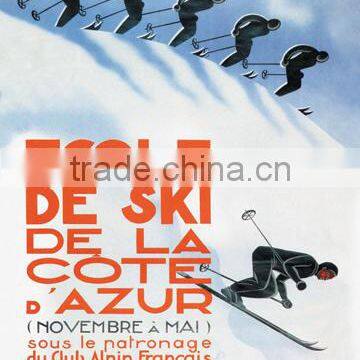 Ecole de Ski 28x42 Giclee on Canvas