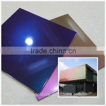 PVDF/PE coating chameleon Wall cladding aluminum composite panel