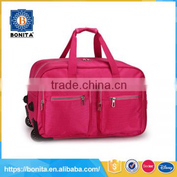 High standard production ladies pink sports travel bag with large capacity