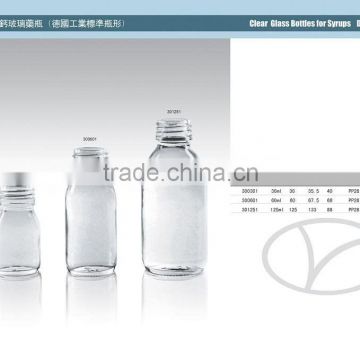 clear glass bottle