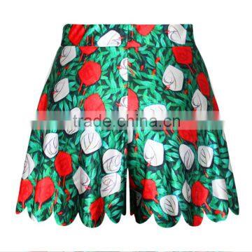 Cheap Price High Waist Shorts For Women Flowers Custom Designs Pants N14-28