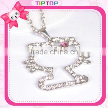 Christmas gifts colorful crystal hello kitty necklace with colorful pendant