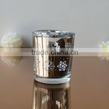 Glass candle jar with elecotroplating