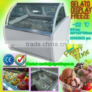 Gelato Ice Cream Display Freezer with -22 degrees