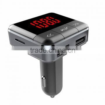 New Arrival MP3 Player Smart Bluetooth FM Transmitter Dual USB Car Charger bluetooth handsfree car kit BC12