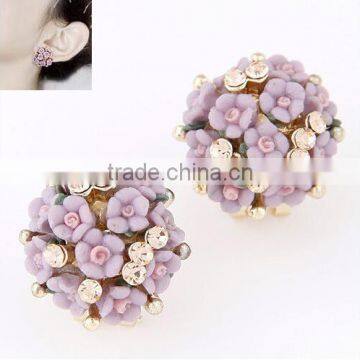 Flower stud earring imitation jewelry ladies earring designs