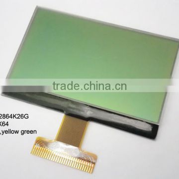 Yellow green STN type 128x64 graphic lcd module