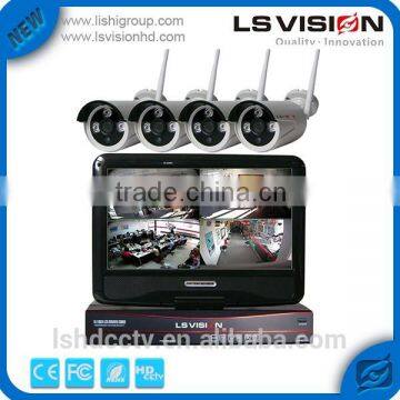 LS VISION Night Vision With 4 Channel Security 960P Hd Network Nvr Wifi Kit Wireless Cctv System for home