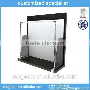 clothing store advertising wood display rack