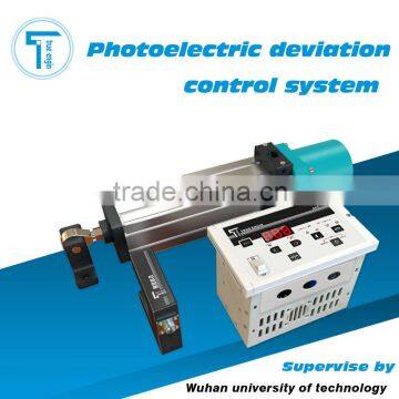 High performance edge straightening system including controller sensor motor