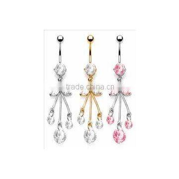 Popular Belly Ring With Dangling Navel Piercing Body Piercing Jewelry