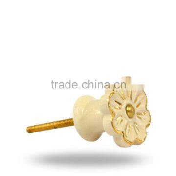 Ceramic Flower Cream Knob