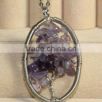 AMETHYST Tree Of Life Dream Catcher Pendant