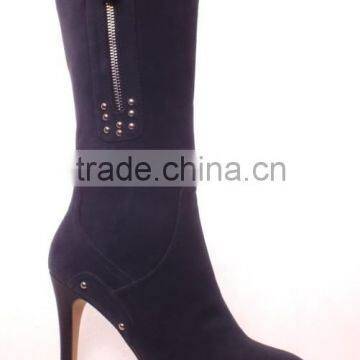 Custom Boots for Women With Rivets and Zipper Decoration