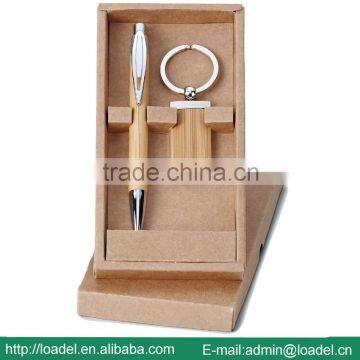 Customized Logo Gift Keychain Bamboo Pen Set photo-2