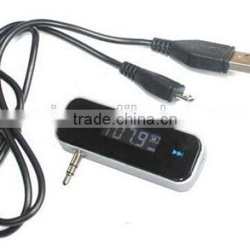 Universal 3.5mm Jack 87.5-108.0MHZ FM Modulator Radio Broadcast Transmitter For Mobilephones Music Player