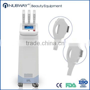 Professional super ipl skin rejuvenation and hair remova and acne removal machine with three treatment heads