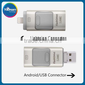 2017 Trending Products 3in1 64G OTG USB Flash Drive Support Iphone7 Lightning Android Tablet PC Huawei Samsung Xiaomi Oppo