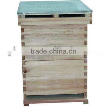 2016 new design two level Langstroth wooden beehive with iron plate