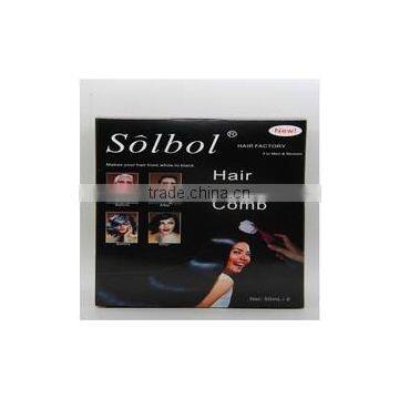 hair colir comb for shining hair with 2 bottles