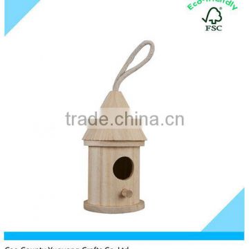 Natural Wood Miniature Wooden Bird House