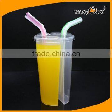700ml Disposable Plastic Half Half Twin Cup, PP Split Boba Cup Hot Selling photo-6