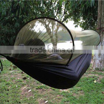 Camping 2-Person Anti-mosquito Parachute Nylon Hammock 200KG Loading 290 x 145cm Unfolding Size Sleeping Hammock Travel Kit