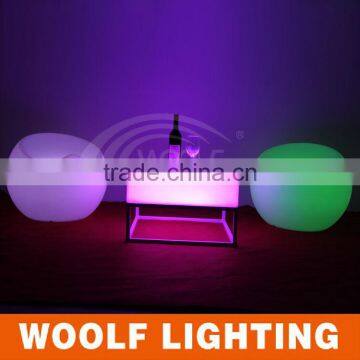 Waterproof Stylish LED Square Bar Tables With Metal Stand photo-6