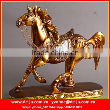 Office Feng Shui Golden Resin Horse Statue