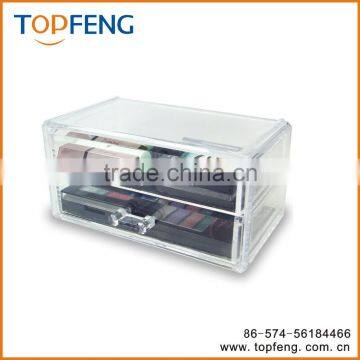 Jewelry and Cosmetic Storage Display Box , Clear Acrylic Three Drawer Cosmetic Organizer Makeup Case Holder Storage Box