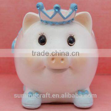 Resin Pink Pig Wearing Crown Piggy Bank Money Boxes Wholesale photo-5
