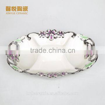 China Factory Wholesale Golden Electroplating Fruit Departed Plate photo-3