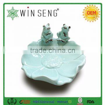 lotus shape decorative ceramic frog