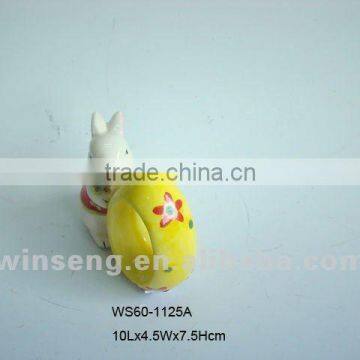 Lovely white rabbit shape ceramic napkin holder