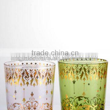 Colorful Gold Flower Design Water Cup photo-3