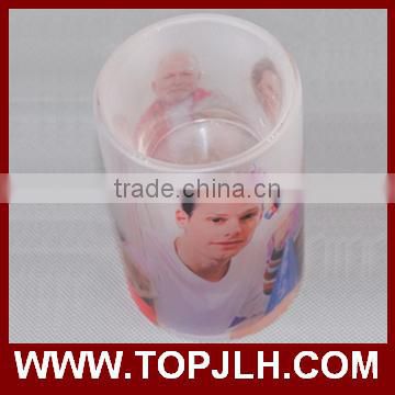 hot selling house sublimation Frosted glass candle holder for printing