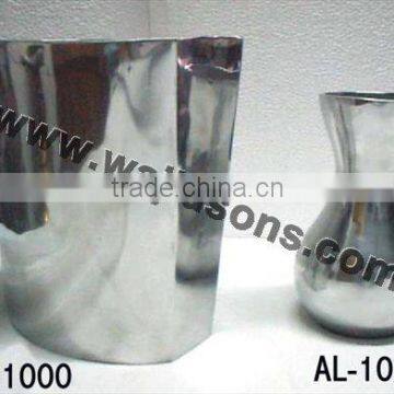 Silver Flower Vase For Wedding Centerpiece, Decorative Metal Vase