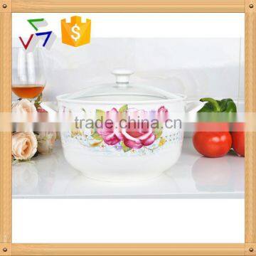 9" Microwave Porcelain Ceramic Pot,microwave Ceramic Stewpot,ceramic Cookware,ceramic Stockpot,ceramic Saucepot With Glass Lid photo-4