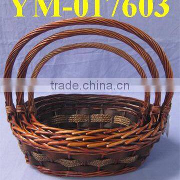 Brown Color Oval Shaped Willow Baskets