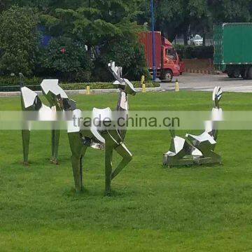 Stainless steel garden deer sculpture