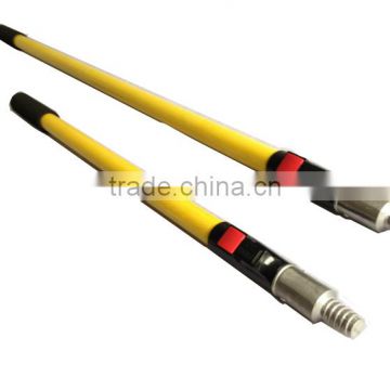 Push button fiberglass telescoping handle pole