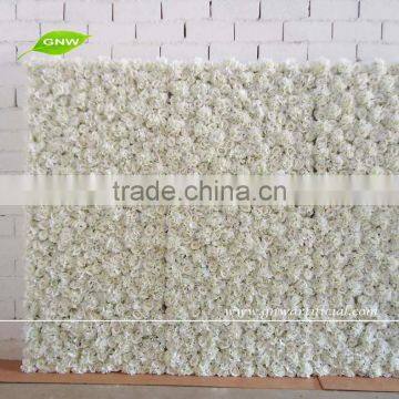 GNW 10ft wedding backdrop design panel with artificial wholesale rose and hydranges white flower wall decoration