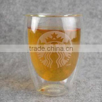 high quality double wall glass cup