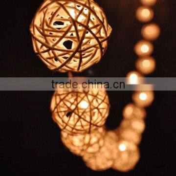 20 Bulbs Handmade Classic White Rattan Ball Fairy Lights photo-2