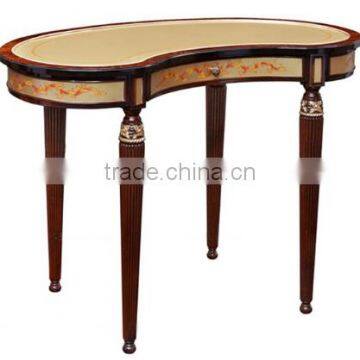 New Arrival Elegant Classic French Rococo Floral Painted Golden Vanity Dressing Table for Noble House BF12-05254b