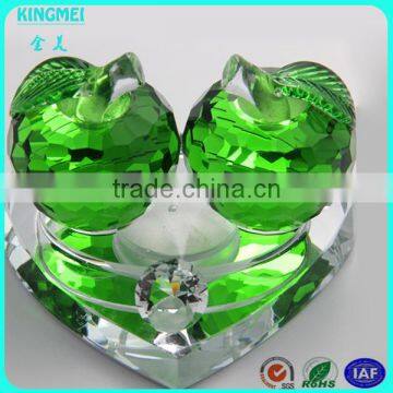 Gold Leaves Glass Apple With Mirror Base for Car Decoration photo-3