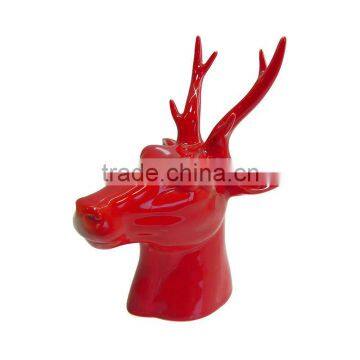 Ceramic Red Deer Head For Home Decor photo-3
