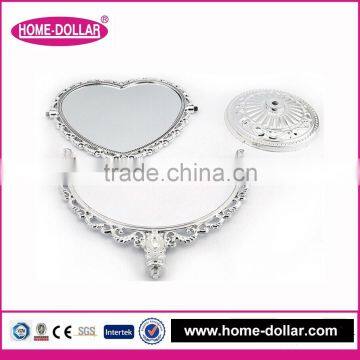 Makeup Heart Shaped Magnifying Mirror/Double-sided Lighted Mirror/fancy Morrir in Silver/office Desk Makeup Mirror photo-2
